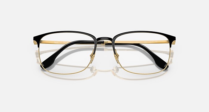 RB6494 OPTICS Eyeglasses with Black On Gold and Clear (56-18