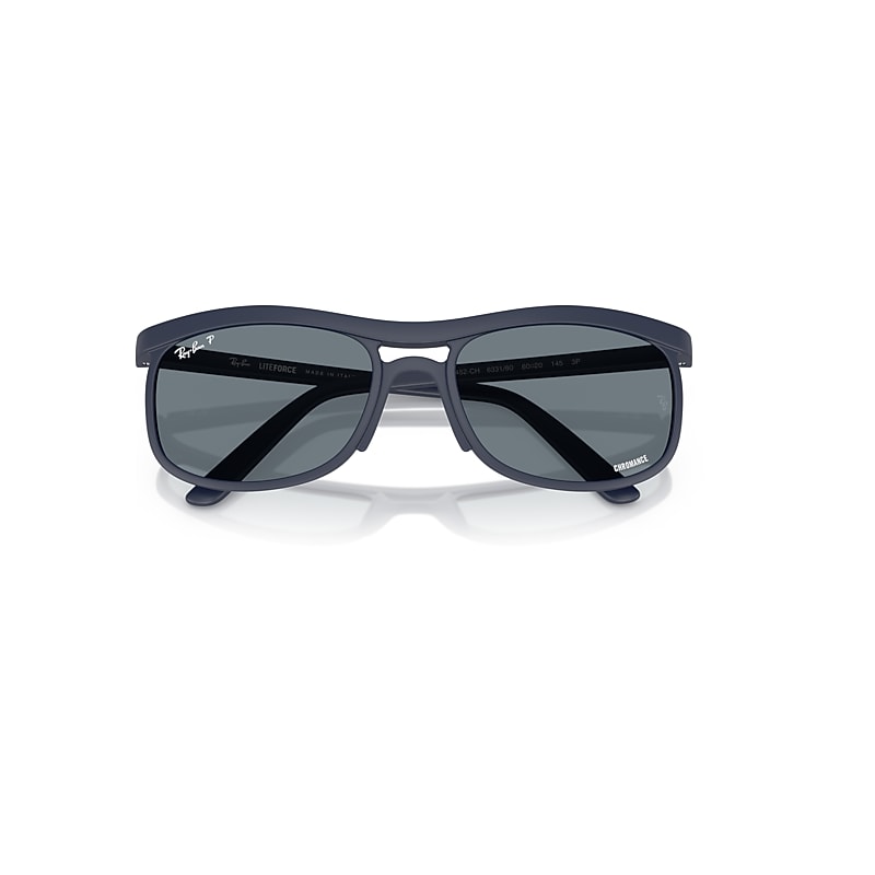 Ray-Ban Rb4452 Polarized+ Lenses Liteforce Sunglasses Sand Dark Blue Frame Blue Lenses Polarized 59-20