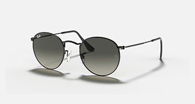 ROUND FLAT LENSES Sunglasses in Black and Grey Gradient (50 
