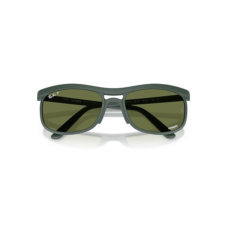 Ray-Ban Rb4452 Polarized+ Lenses Liteforce Sunglasses Sand Green Frame Green Lenses Polarized 59-20
