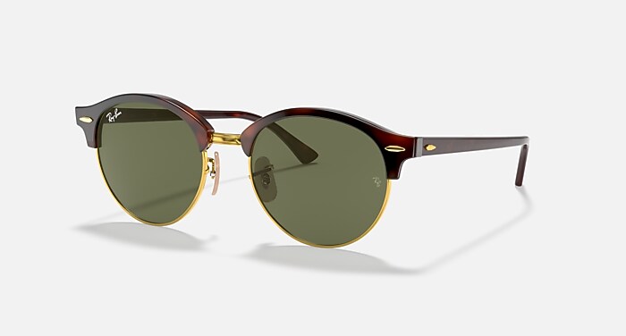 RayBan RB4246 990 polarized クラブラウンド CLUBROUND CLASSIC Sunglasses in Red Havana and G-15 Green - RB4246