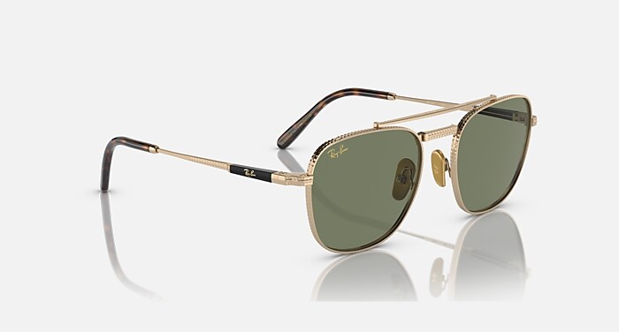 FRANK II TITANIUM Sunglasses in Arista Gold and Green (54-20