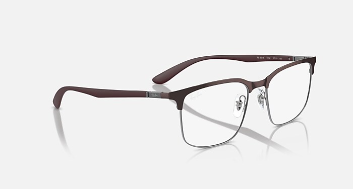 RB6518 OPTICS Eyeglasses with Brown On Gunmetal and Clear (57-19