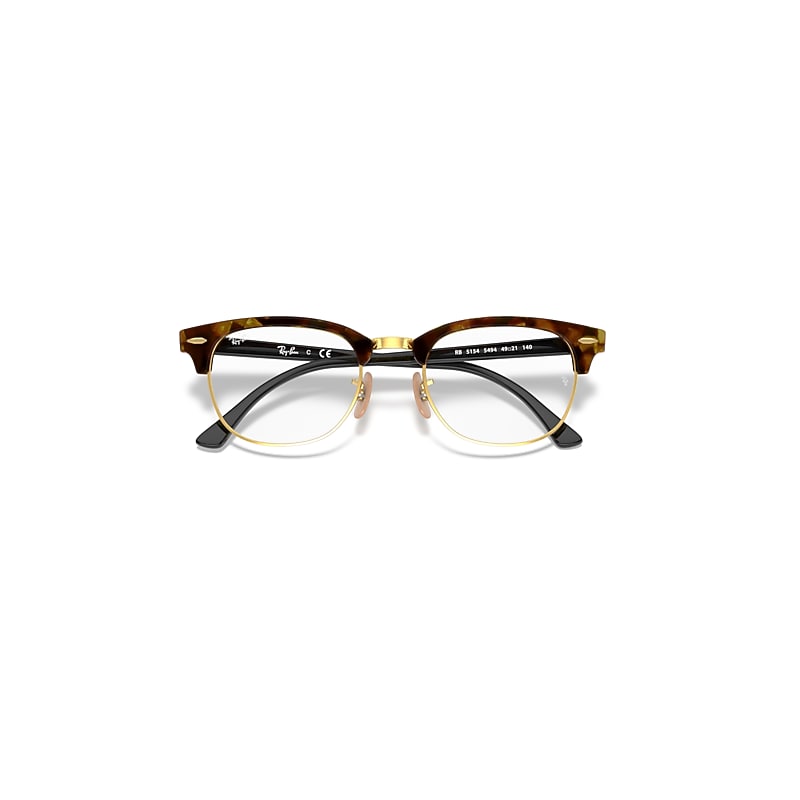 Ray-Ban Clubmaster Fleck Optics Eyeglasses Black Frame Clear Lenses Polarized 51-21