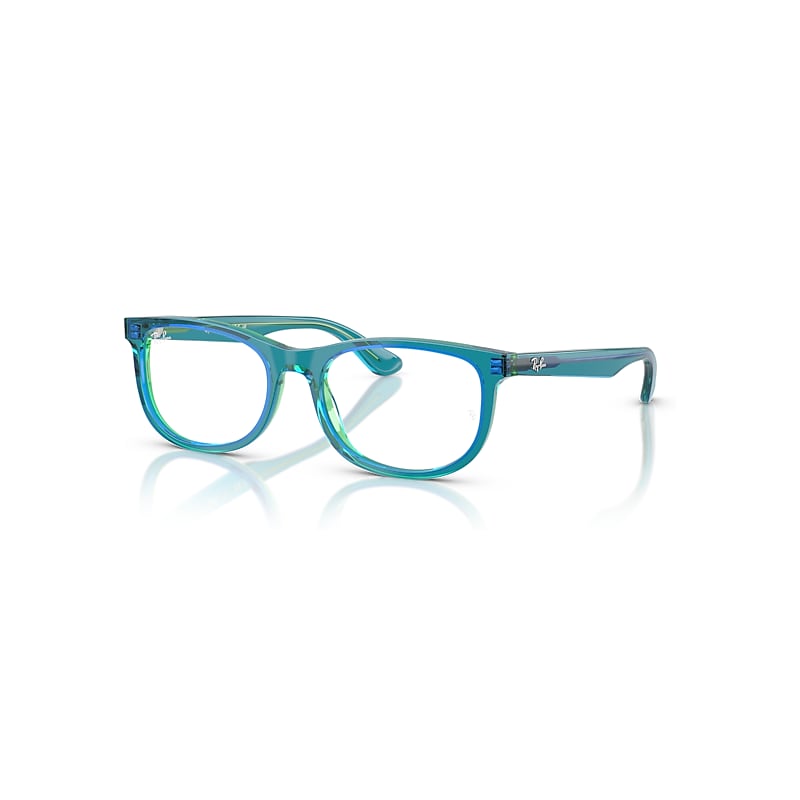 Ray-Ban Eyeglasses Kids Rb1642 Optics Kids - Transparent Blue/Green Frame Clear Lenses Polarized 48-16, RY1642