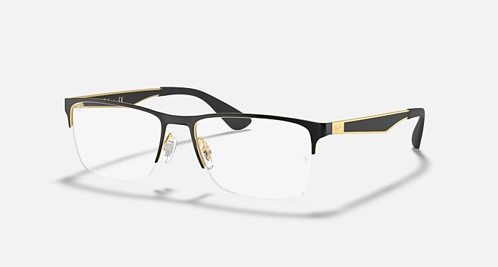 RB6335 OPTICS ポラライズド（偏光） メガネ ゴールド上にブラック と