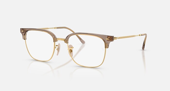 NEW CLUBMASTER OPTICS Eyeglasses with Beige On Gold and Clear (53