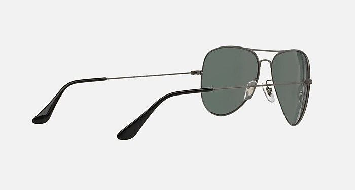 AVIATOR FLAT METAL Sunglasses in Gunmetal and Green Classic (58-15