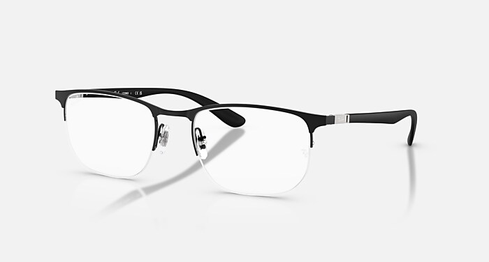 RB6513 OPTICS メガネ ブラック上にマットブラック と クリア (53-20