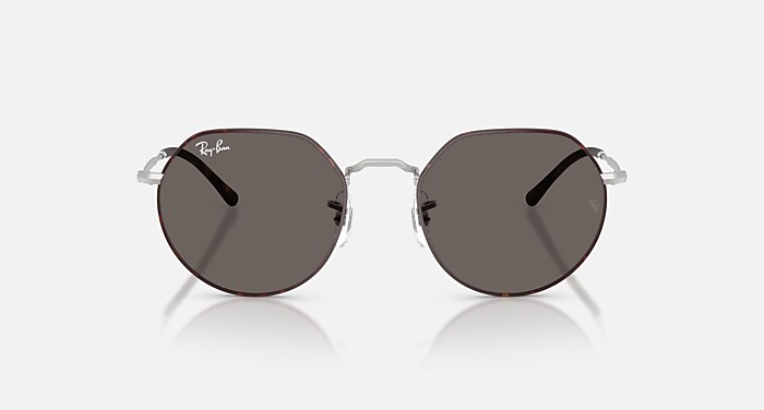 JACK Sunglasses in Matte Havana On Matte Silver and Dark Grey (55