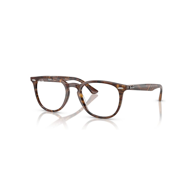 Ray-Ban Eyeglasses   Optics - Transparent Fantasy Brown & Yellow Frame Clear Lenses Polarized 52-20, RB7159