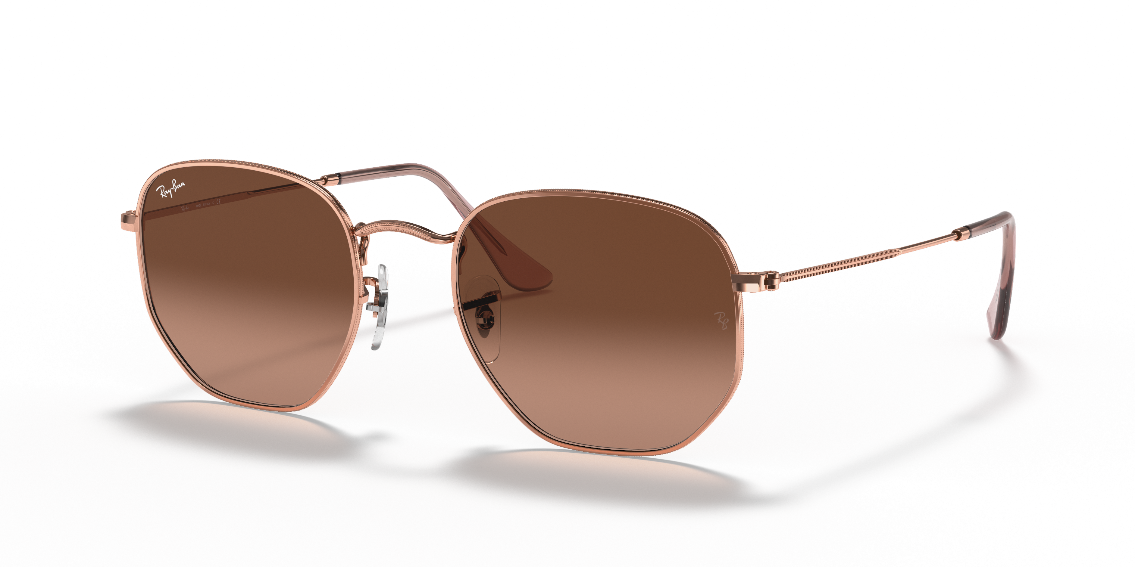 HEXAGONAL FLAT LENSES Sunglasses in Copper and Brown Gradient