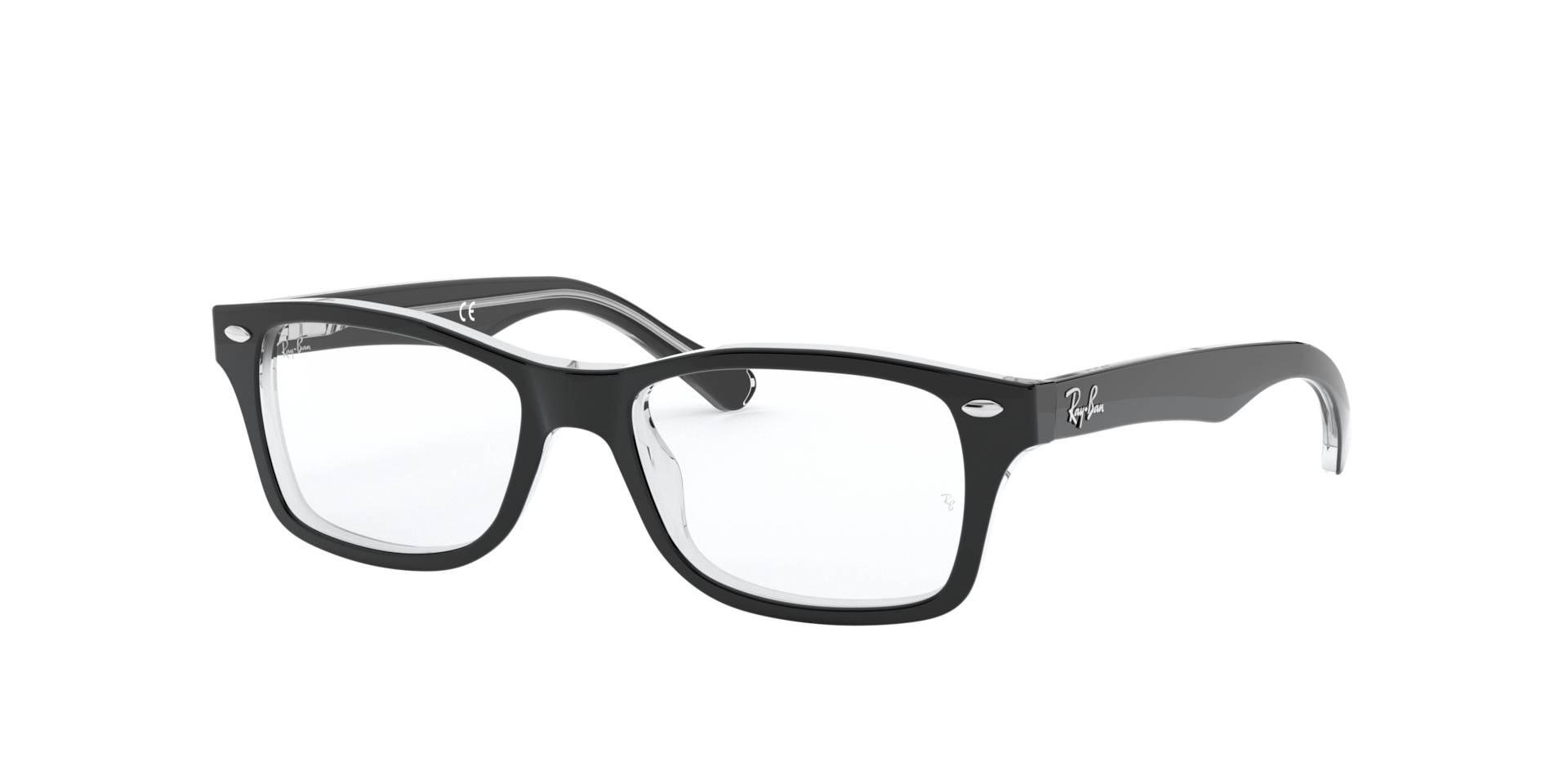 RB1531 OPTICS KIDS Eyeglasses with Black On Transparent Frame 
