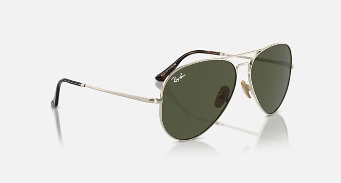 AVIATOR TITANIUM Sunglasses in Arista Gold and Green (62-14