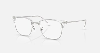 NEW CLUBMASTER OPTICS メガネ シルバー上にブラック と クリア (53-20