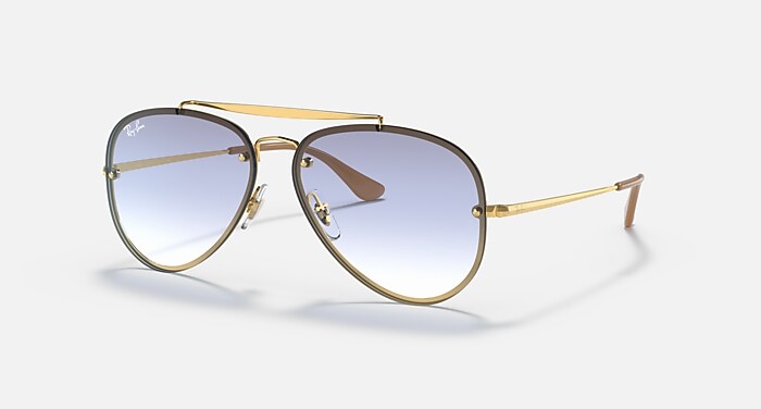 BLAZE AVIATOR Sunglasses in Arista Gold and Light Blue Gradient