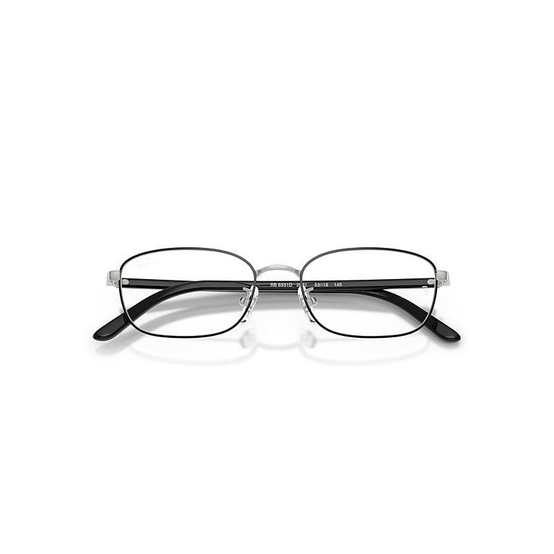Ray-Ban Rb6551d Optics Optical Black Frame Clear Lenses Polarized 53-18
