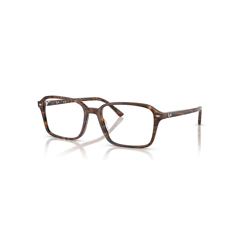 Ray-Ban Eyeglasses Unisex Raimond Optics - Transparent Fantasy Brown & Yellow Frame Clear Lenses Polarized 54-18