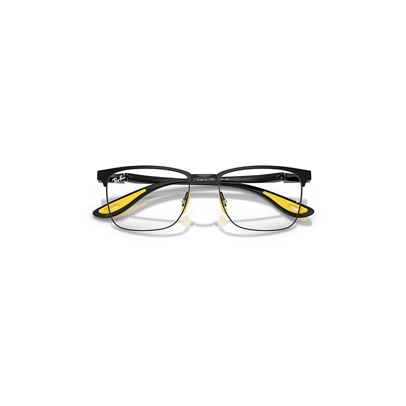 Ray-Ban Rb6621m Optics Scuderia Ferrari Collection Optical Black Frame Clear Lenses Polarized 54-19