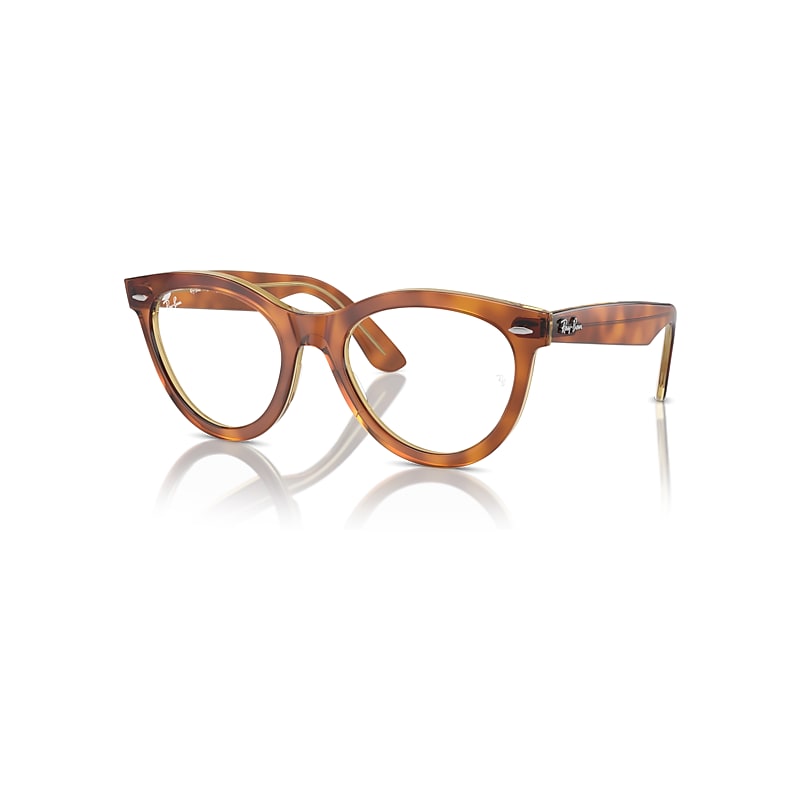 Ray-Ban Eyeglasses Unisex Wayfarer Way Optics Women's Day Limited - Havana On Transparent Light Brown Frame Clear Lenses Polarized 51-21