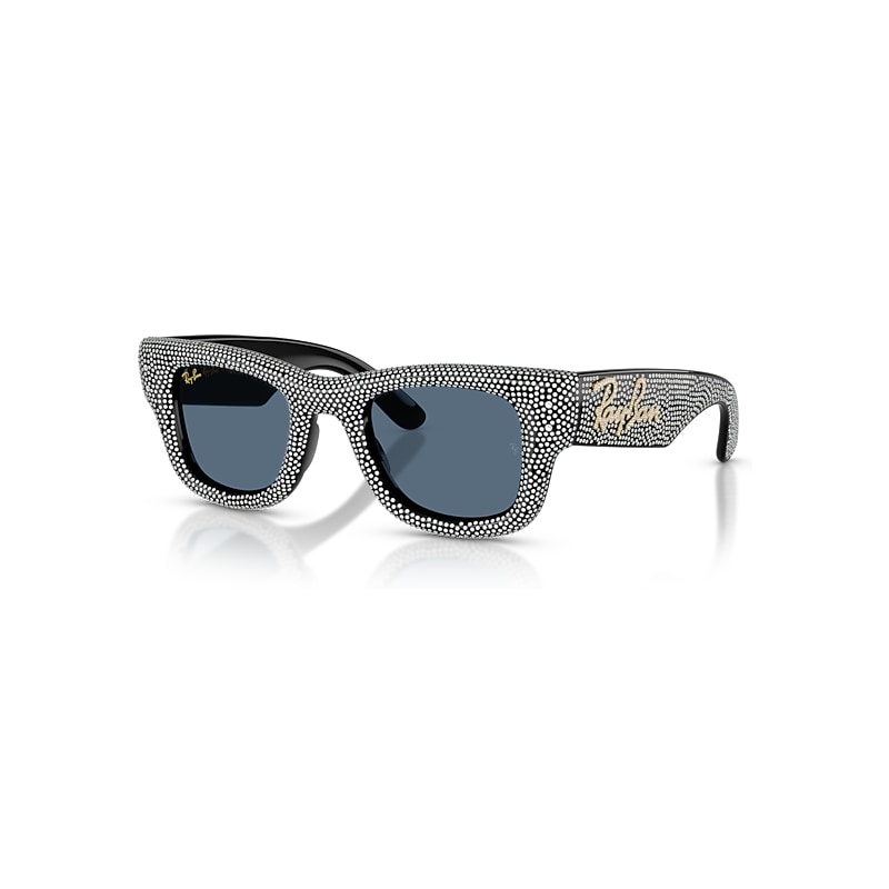 Ray-Ban Sunglasses  Wayfarer Puffer Crystal Pavè Edition - Black Frame Blue Lenses 47-23, RB4940BP