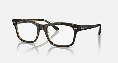 【美品】Ray Ban レイバン　BURBANK 伊達メガネRB5383F BURBANK OPTICS Lentes de Vista Azul sobre Havana y Transparente