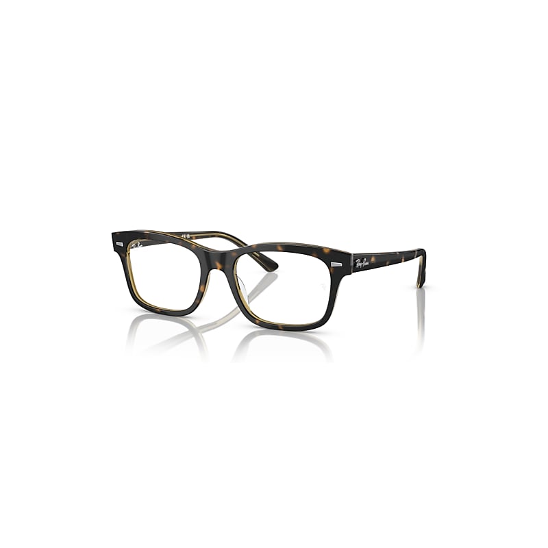 Ray-Ban Eyeglasses Unisex Burbank Optics - Havana On Transparent Frame Clear Lenses Polarized 56-19