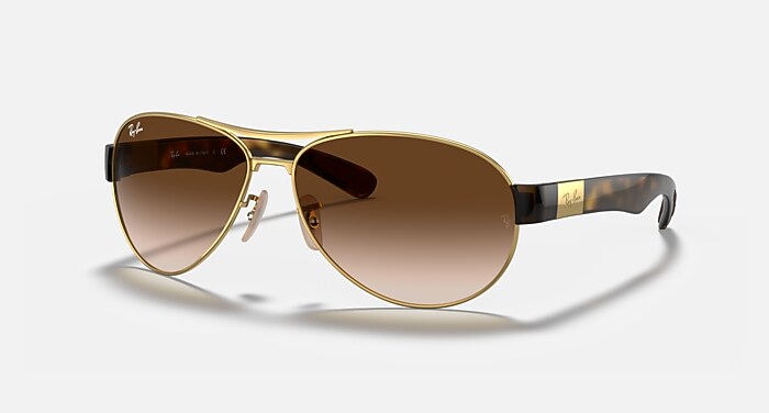 Rb3509 Sunglasses in Arista Gold Frame and Brown Gradient Dark