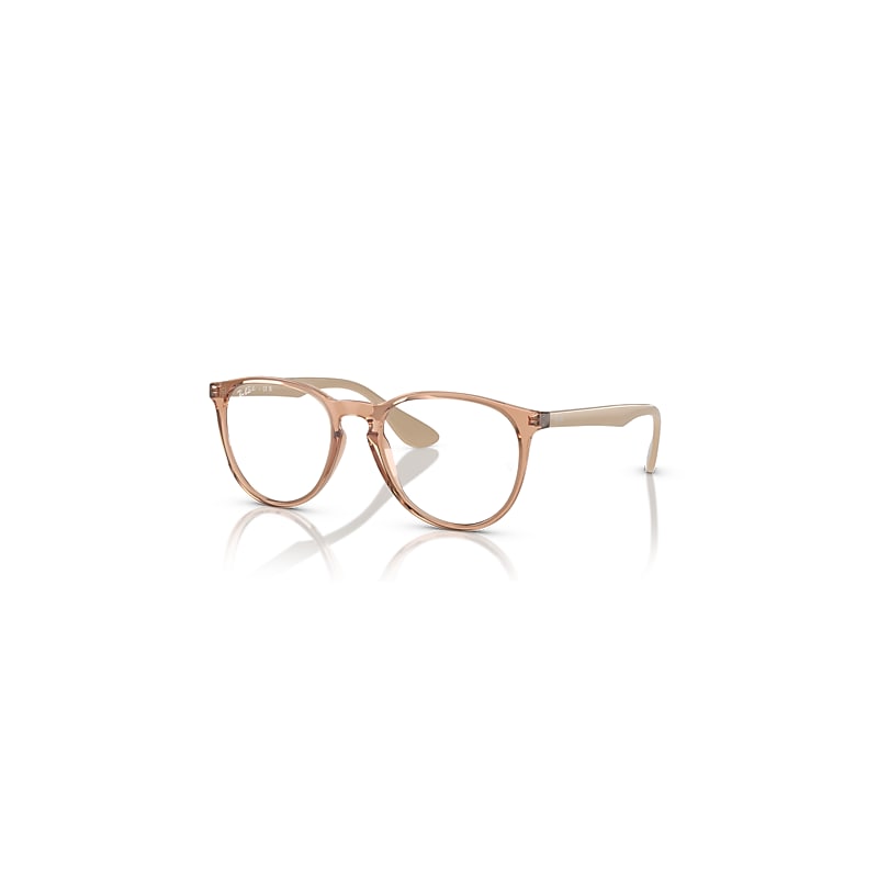 Ray-Ban Eyeglasses Woman Erika Optics - Beige Frame Clear Lenses Polarized 51-18
