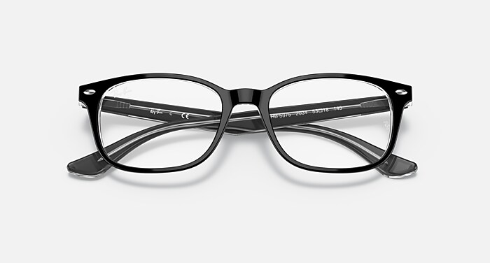 RB5375 OPTICS Polarized Eyeglasses with Black On Transparent and