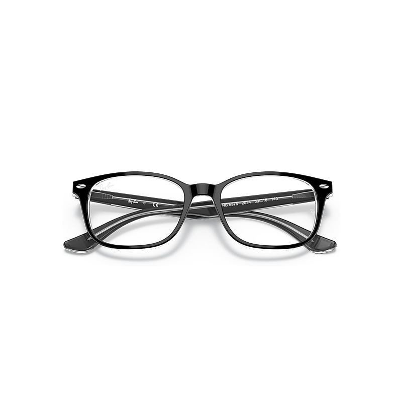 Ray-Ban Rb5375 Optics Optical Black Frame Clear Lenses Polarized 51-18