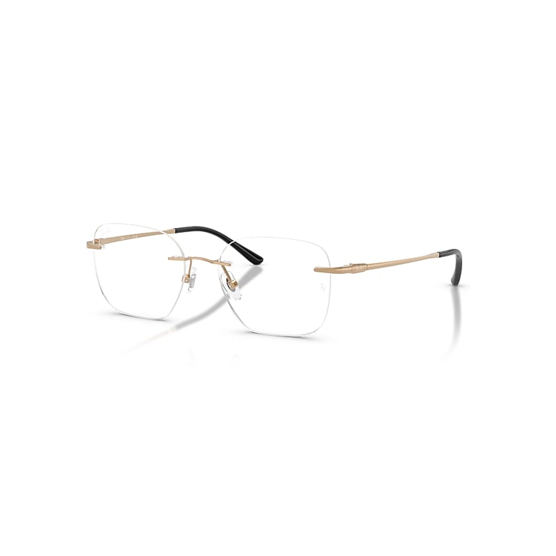Ray - Ban Unisex Gold Rx8783d 1248 Optical Frames Titanium Transparent Squared Normal - Image 3