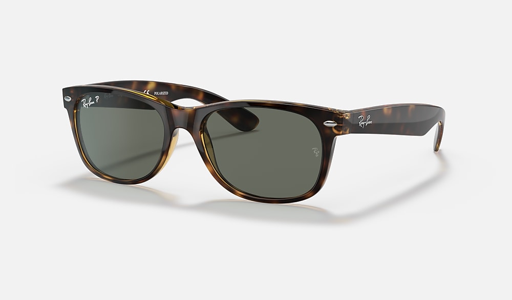 Ken48 Ray-Ban RB2132-F NEW WAYFARER CLASSIC Polarizada Óculos de Sol em Tartaruga e G-15