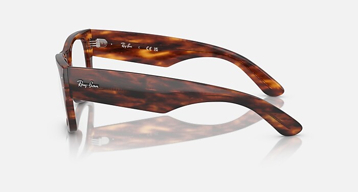 MEGA WAYFARER OPTICS Eyeglasses with Striped Havana and Clear (51
