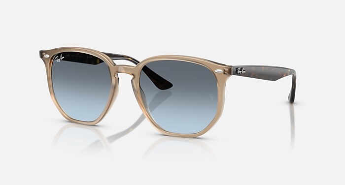 Ray-Ban サングラス RB4306 ブラック ブルーグラデーション RB4306 Sunglasses in Turtledove and Blue Gradient Grey (54-19