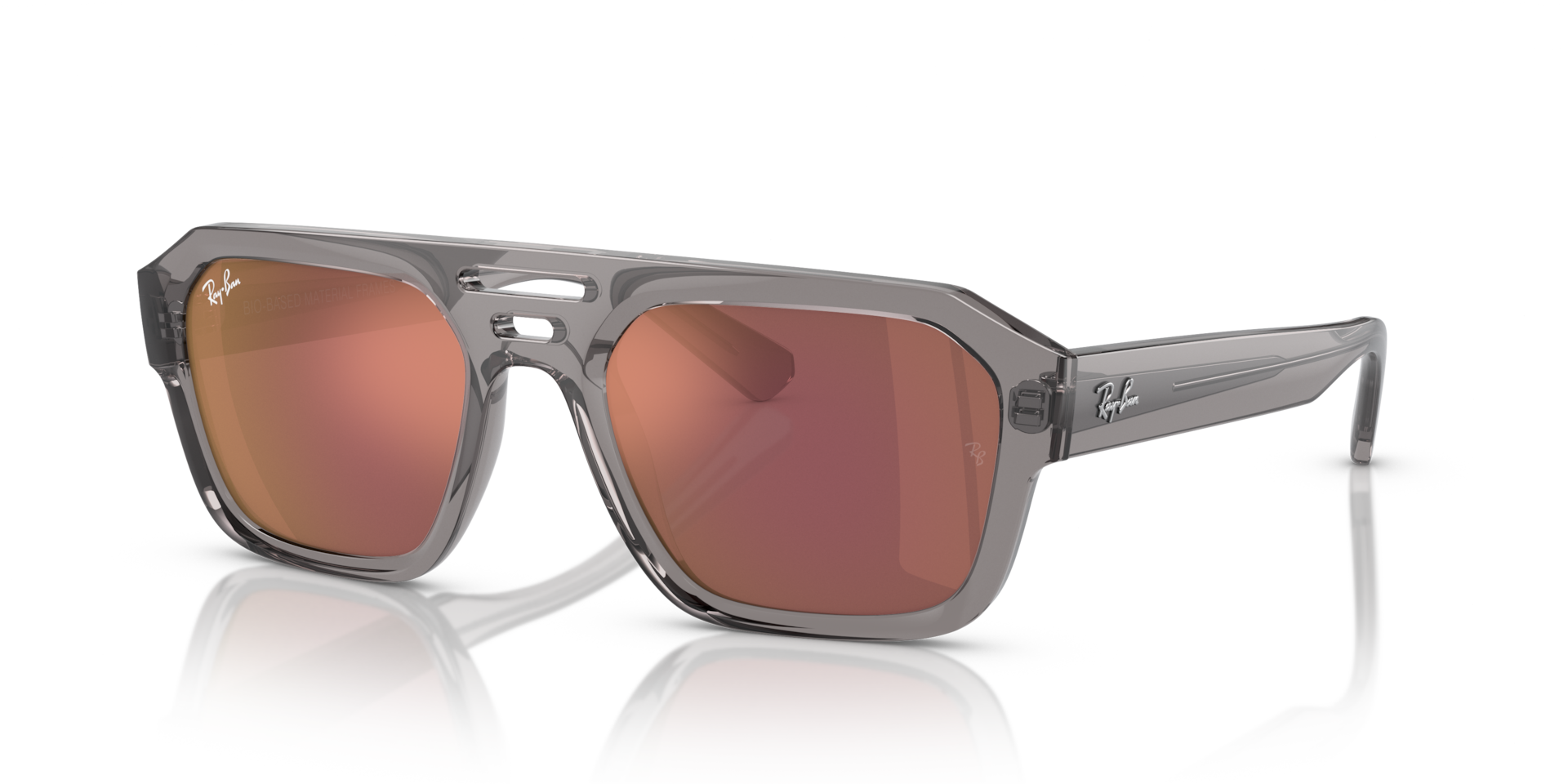 Ray-Ban Corrigan Bio-based Lunettes De Soleil - Monture Transparent Gris Verres Rouge 54-20 120 €