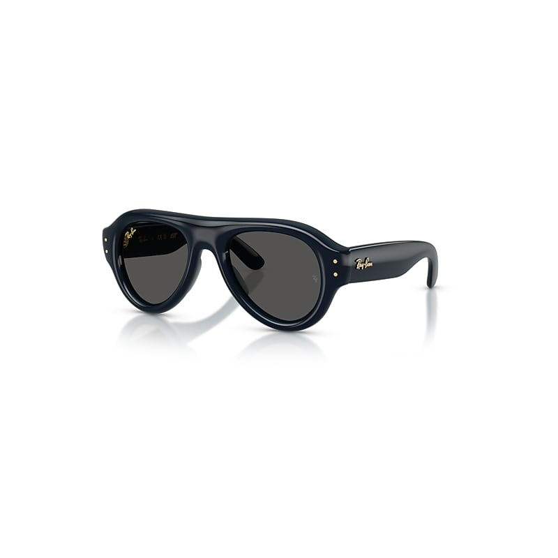 Ray-Ban Sunglasses  Aviator Puffer - Transparent Dark Blue Frame Black Lenses 52-21, RB4925