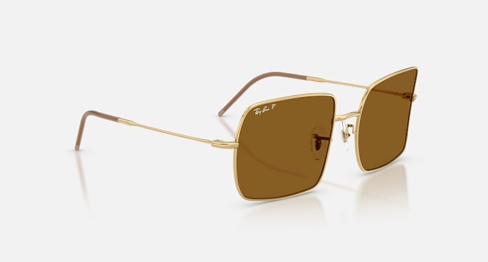 SQUARE 1971 REVERSE Polarized Sunglasses in Arista Gold and Dark