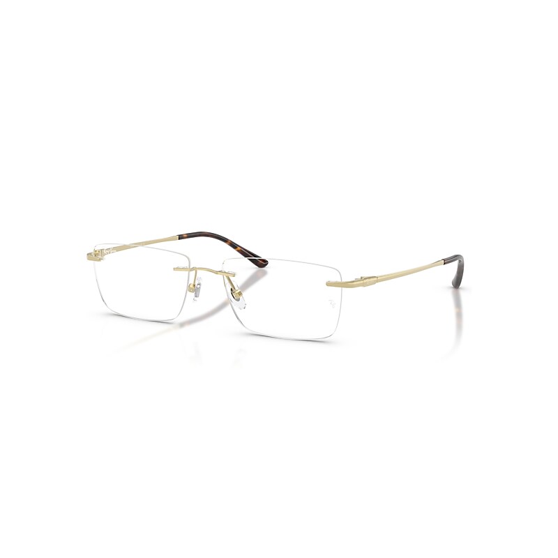 Ray-Ban Eyeglasses Unisex Rb8781d Titanium Optics - Light Gold Frame Clear Lenses Polarized 56-17