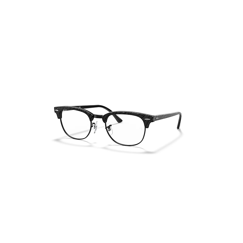 Ray-Ban Eyeglasses  Clubmaster Marble Optics - Wrinkled Black Frame Clear Lenses 51-21, RB5154