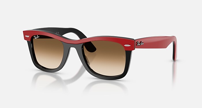 WAYFARER STREET NEAT Sunglasses in Red On Black and Clear Gradient