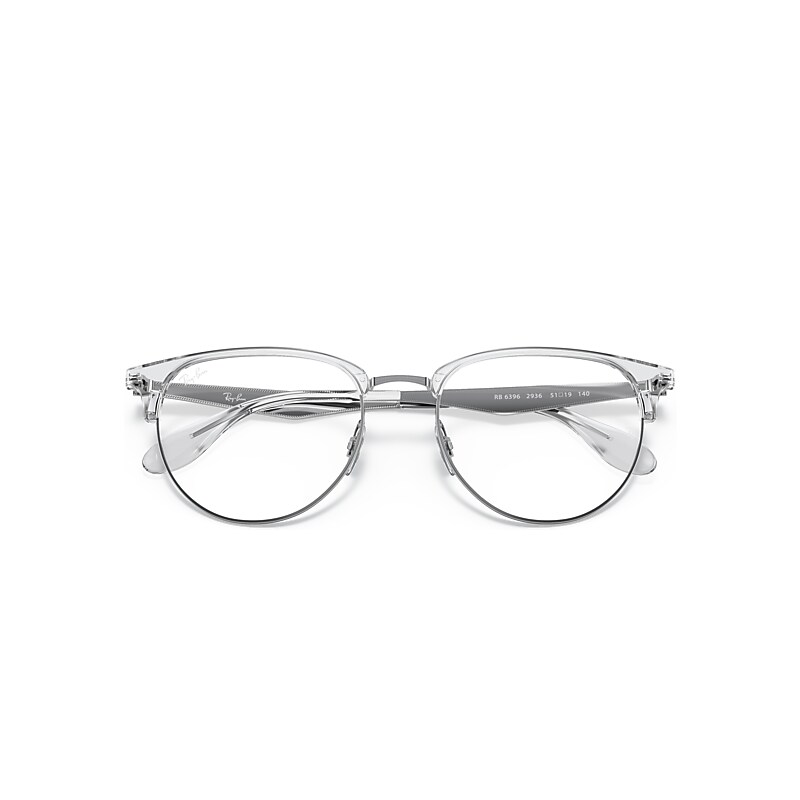 RB6396 OPTICS Polarized Eyeglasses with Silver and Clear (53-19