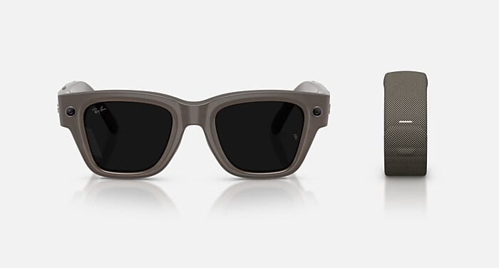 META RAY-BAN DISPLAY AI Glasses in Sand and Clear/Grey (51-23