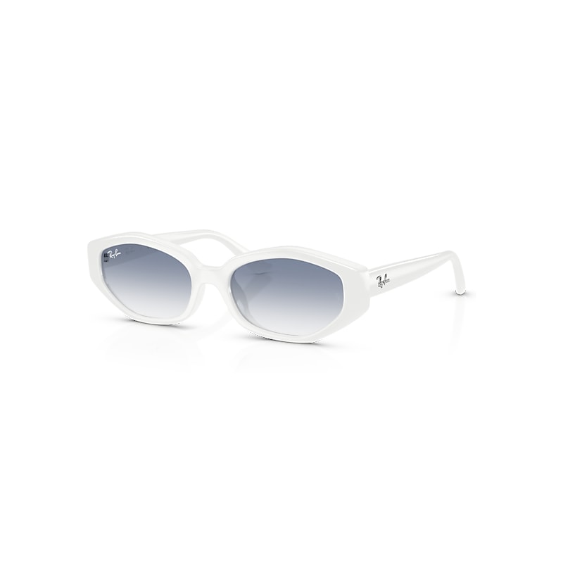 Ray-Ban Sunglasses   - White Frame Blue Lenses 56-18, RB4473D