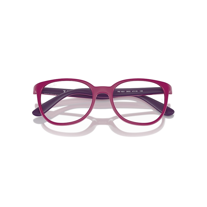 Ray-Ban Rb1631 Optics Kids Bio-based Optical Fuchsia On Violet Frame Clear Lenses 45-16
