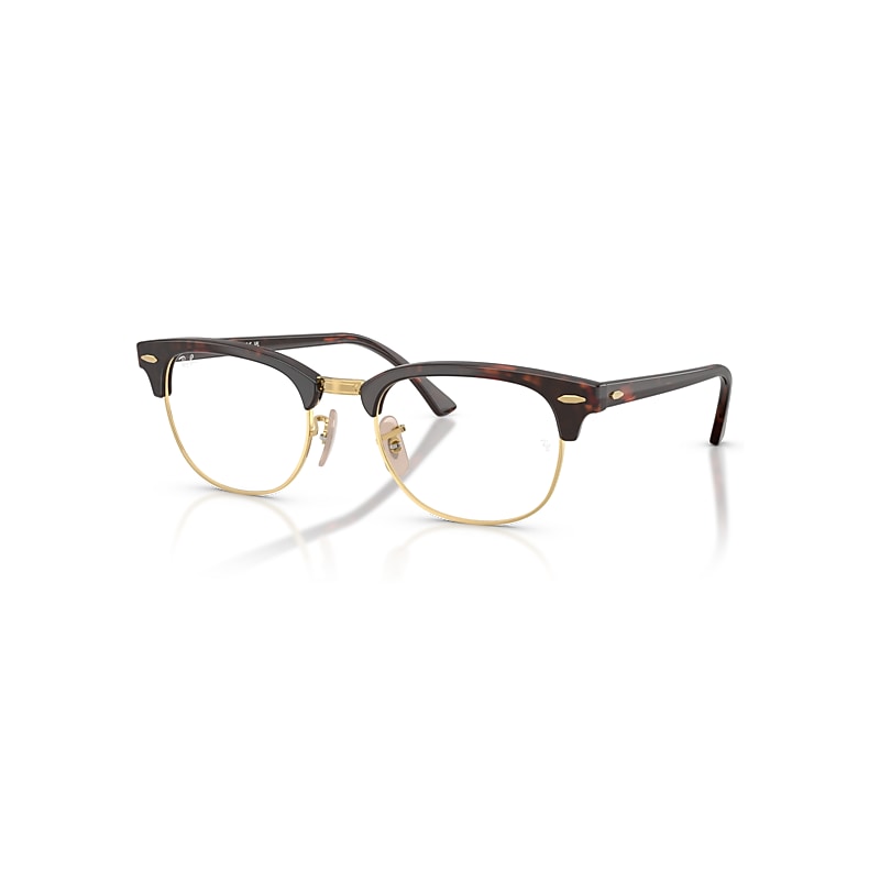 Ray-Ban Clubmaster Optics Habana Rojo Montura Transparente Lentes 49-21