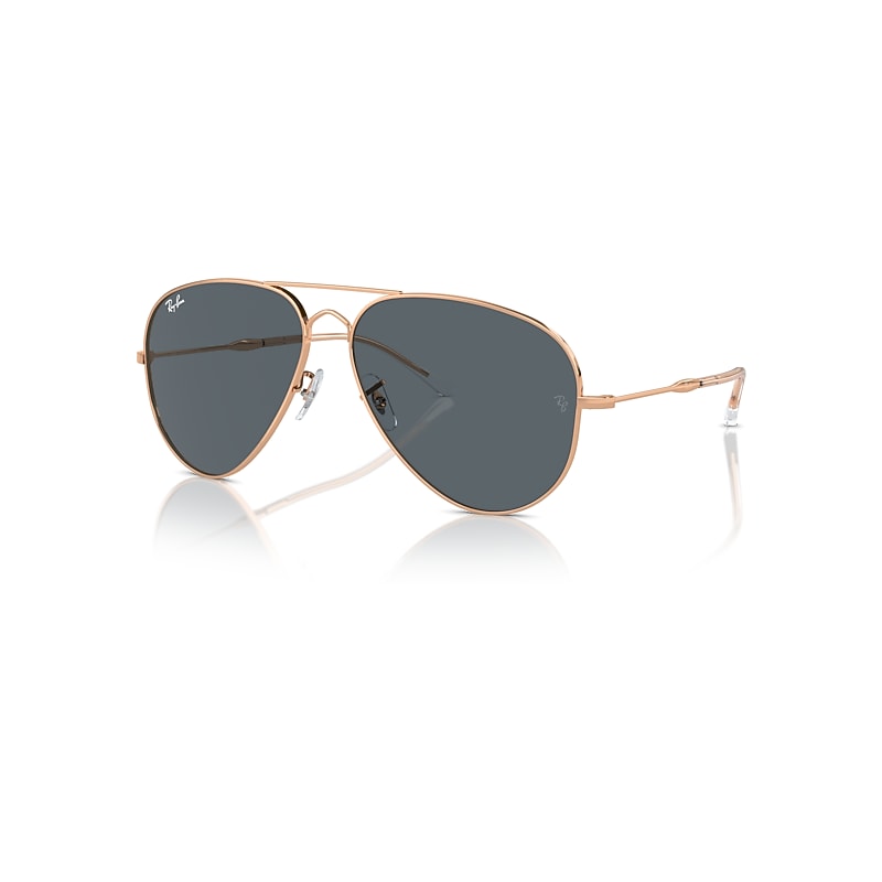 Ray-Ban Sunglasses  Old Aviator - Rose Gold Frame Blue Lenses 58-14, RB3825