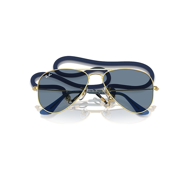 Ray-Ban Kids RJ9506S Junior Aviator 223/1U Kids' Sunglasses Gold Size 52