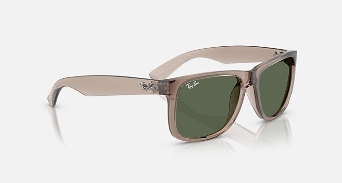 JUSTIN CLASSIC Sunglasses in Transparent Brown and Dark Green (55