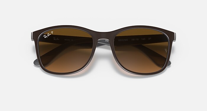 RB4374 Polarized Sunglasses in Brown On Grey and Brown Polarized